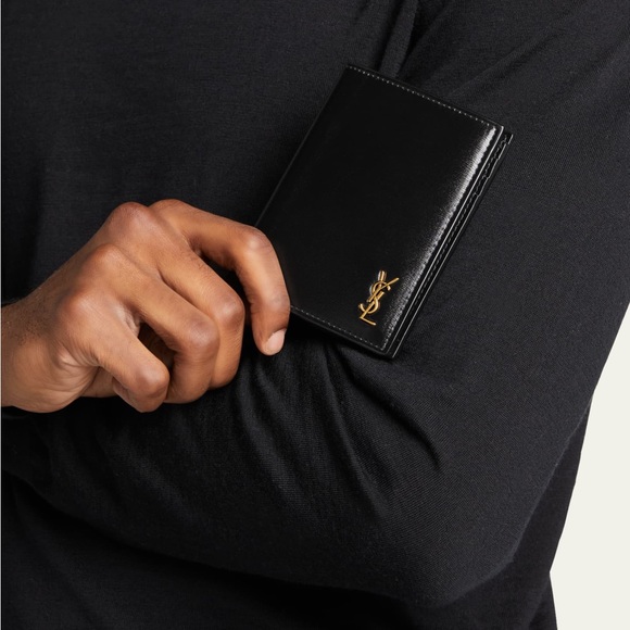 New! Authentic YSL SAINT LAURENT CASSANDRE CREDIT CARD WALLET IN SHINY LEATHER - Picture 14 of 17